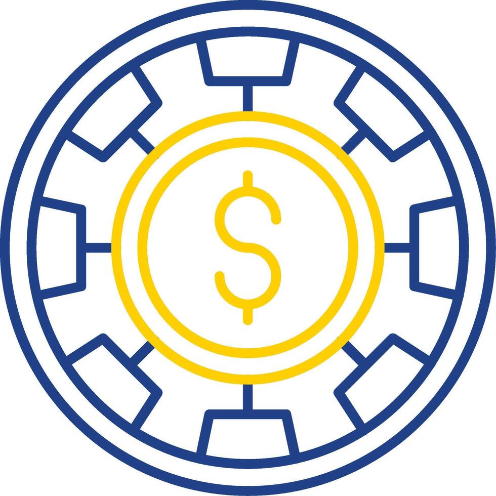 Chip Line Two Color  Icon vector