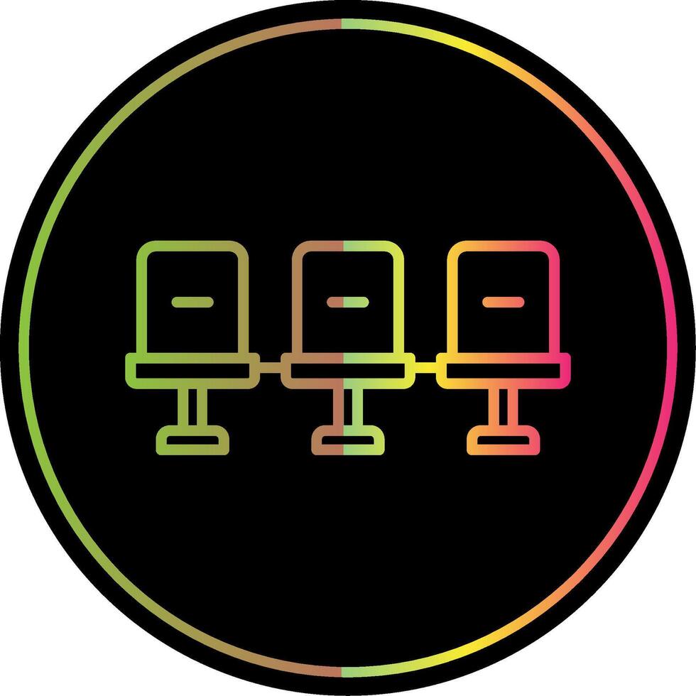 Stadium Seating Line Gradient Due Color Icon vector