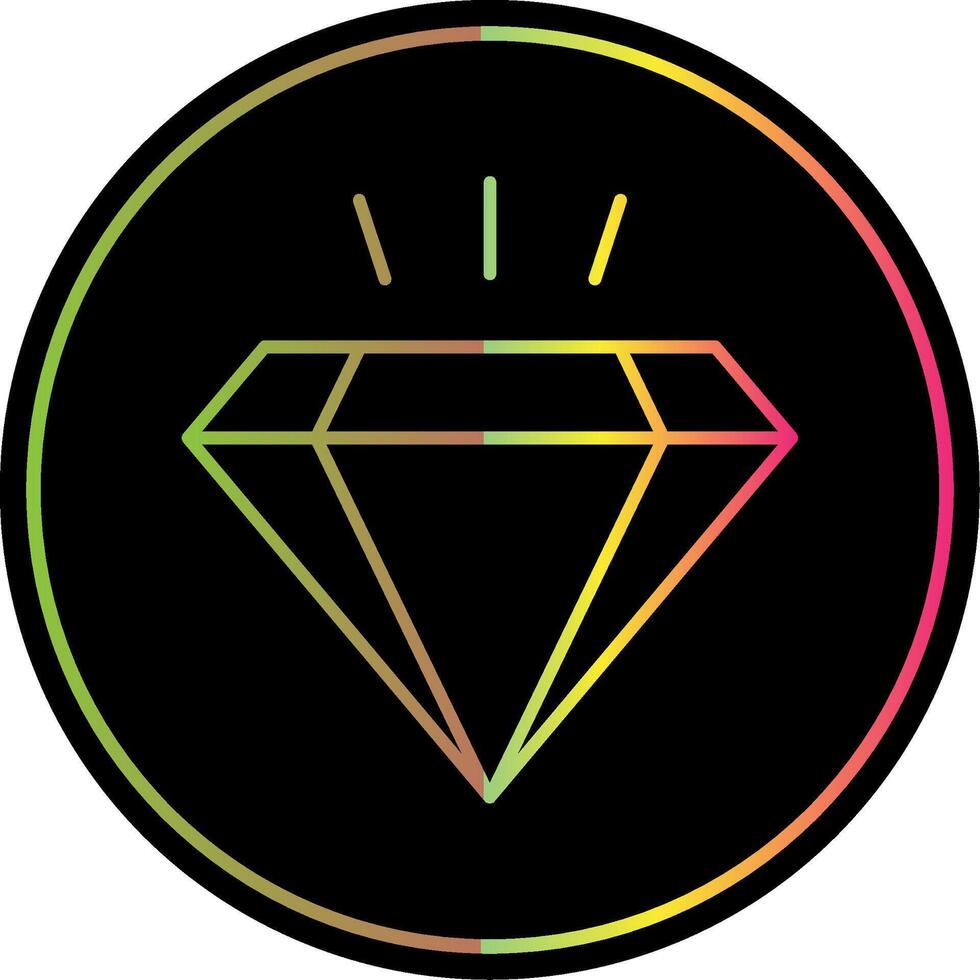 Diamond Line Gradient Due Color Icon vector