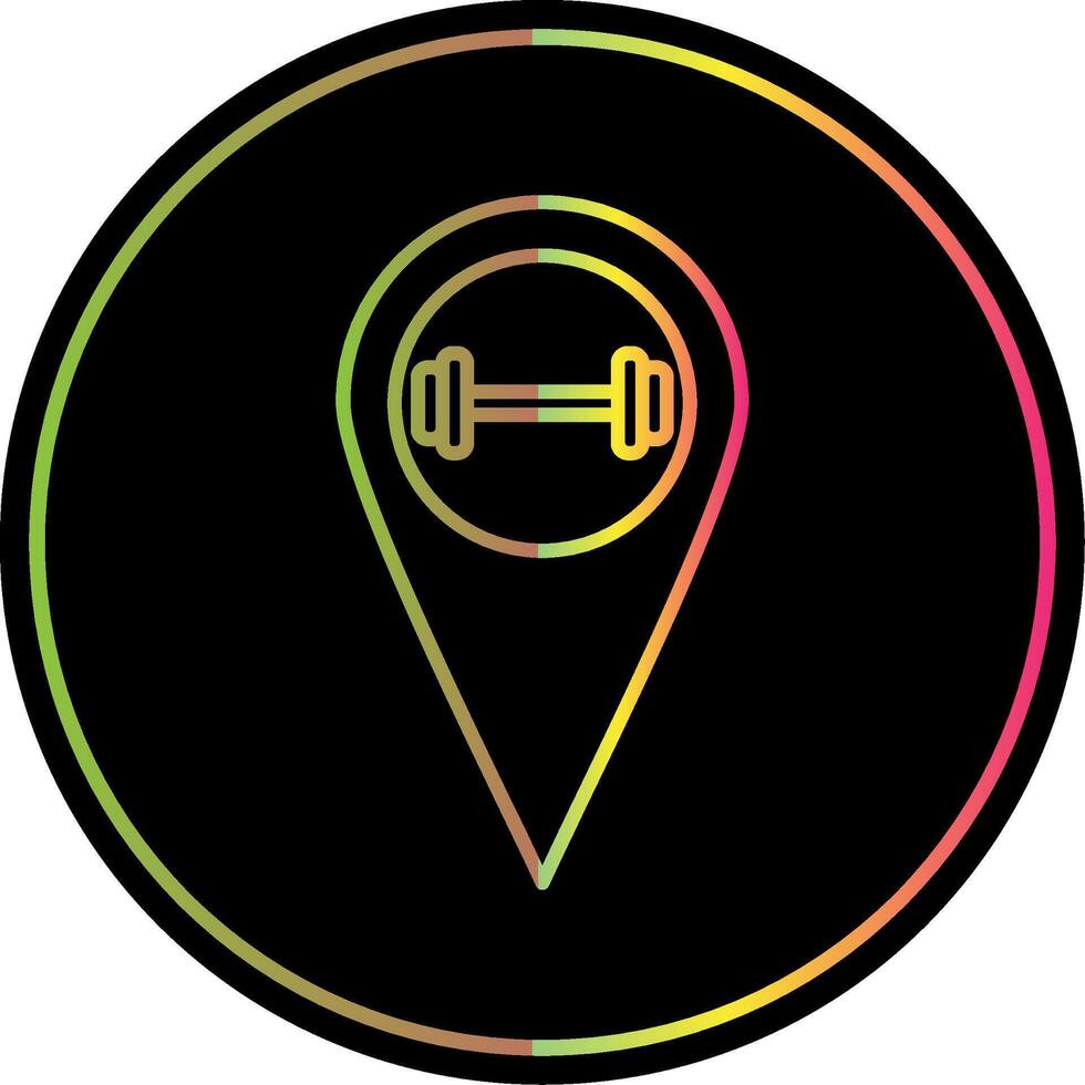Gym Location Line Gradient Due Color Icon vector