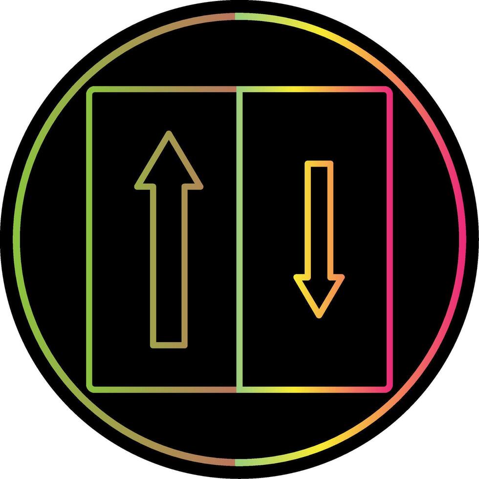 Priority Oncomming Line Gradient Due Color Icon vector