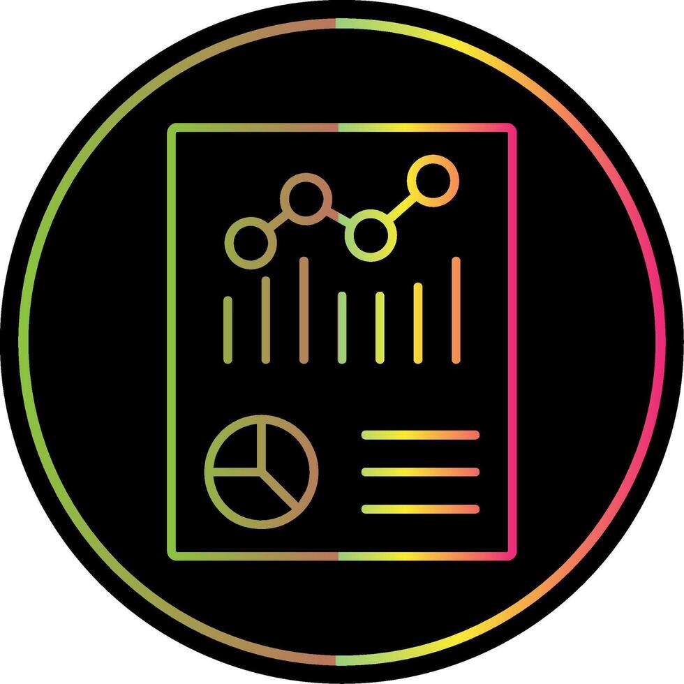 Graphical Report Line Red Circle Icon vector
