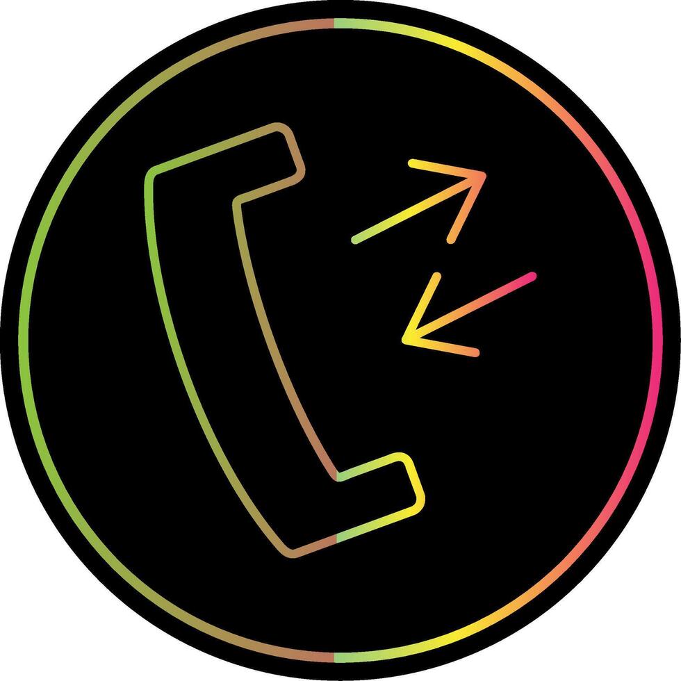 Phone Receiver Line Gradient Due Color Icon vector