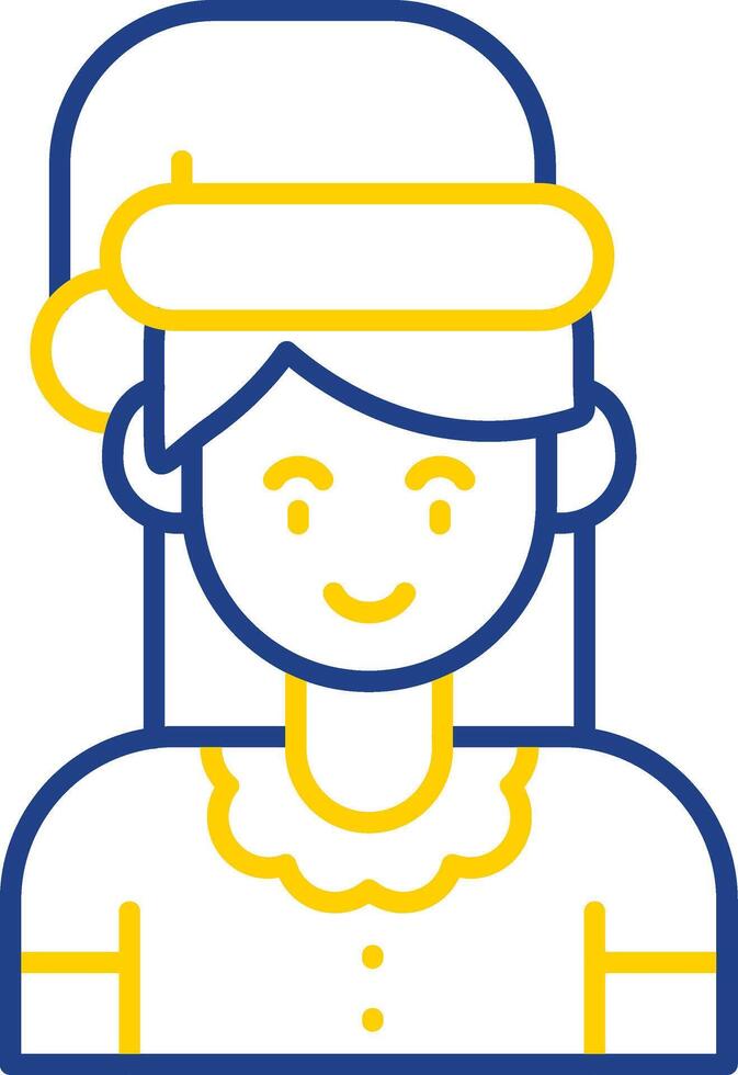 Girl Line Two Color Icon vector