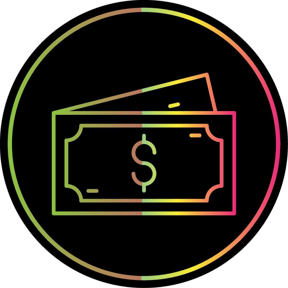 Dollar Line Gradient Due Color Icon vector