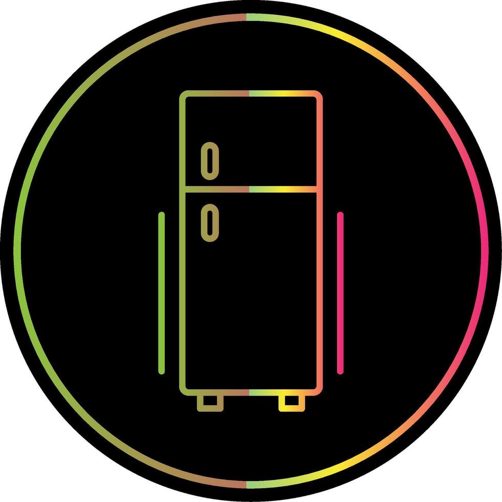 Fridge Line Gradient Due Color Icon vector