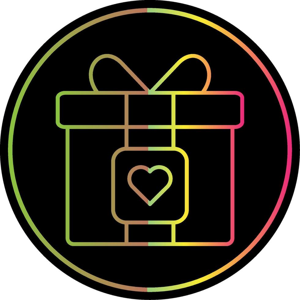 Gift Line Gradient Due Color Icon vector