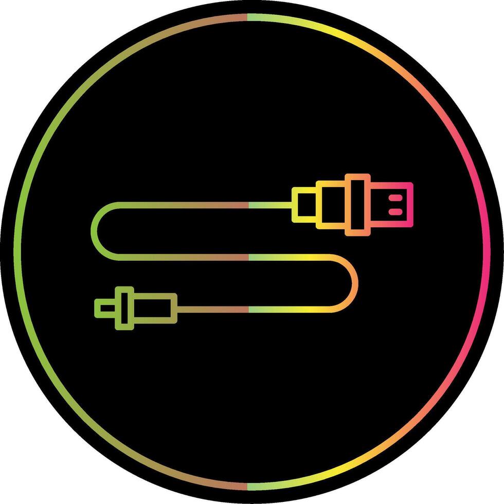 Usb Connector Line Gradient Due Color Icon vector