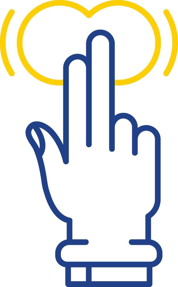 Two Fingers Tap and Hold Line Two Color  Icon vector