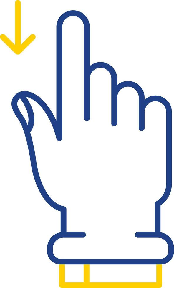 Swipe Down Line Two Color Icon vector