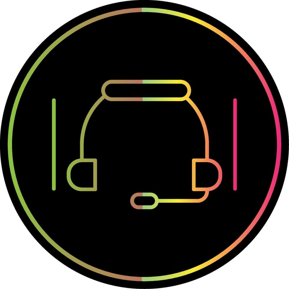 Headset Line Gradient Due Color Icon vector
