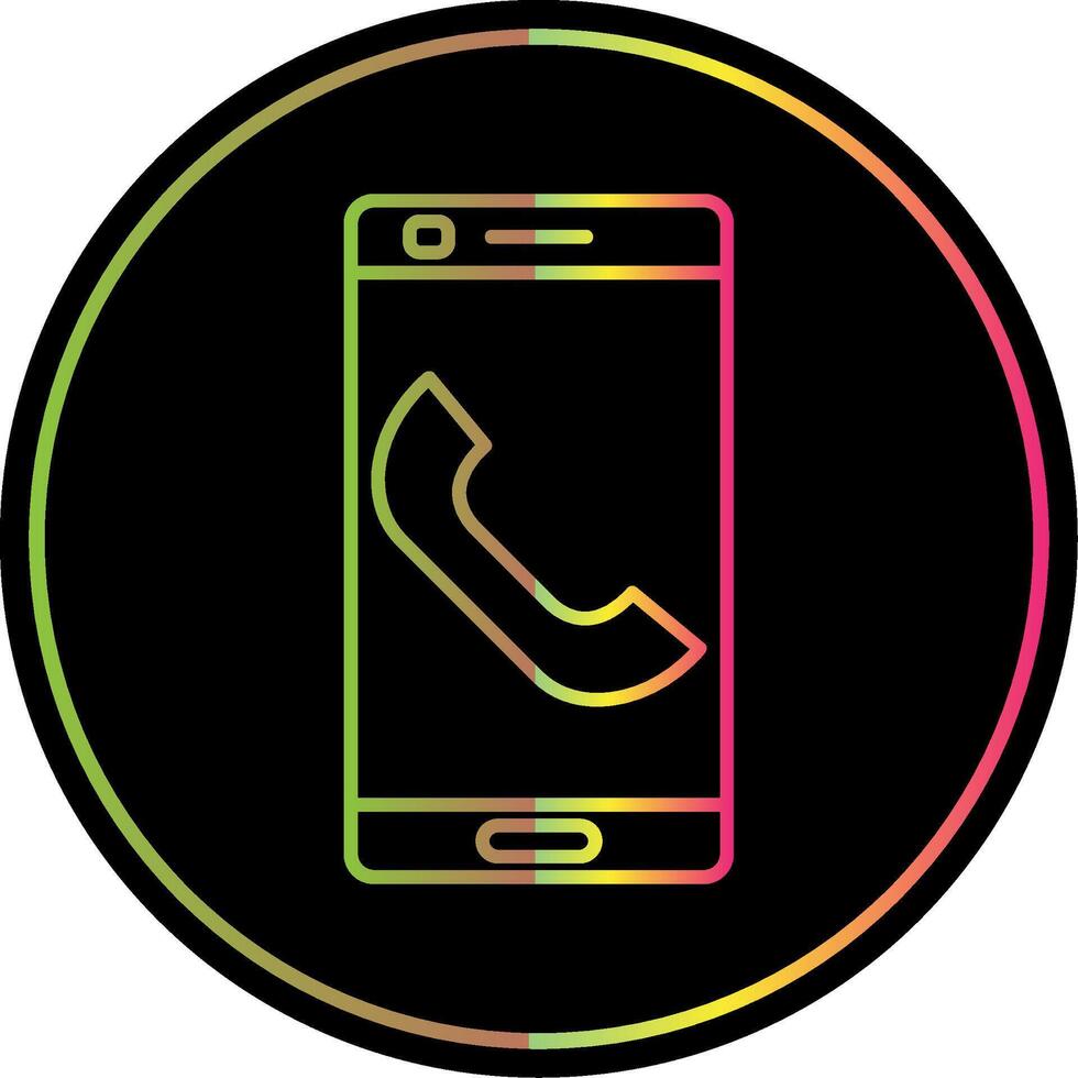 Phone Line Gradient Due Color Icon vector