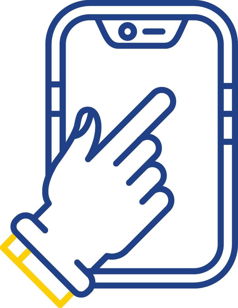 Touch Device Line Two Color  Icon vector
