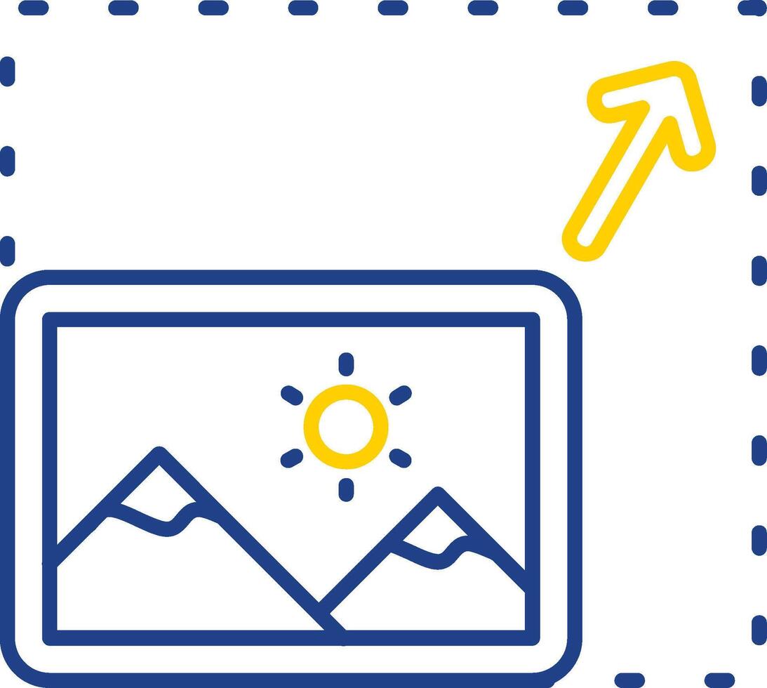 Resize Line Two Color  Icon vector
