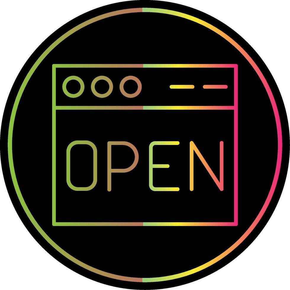 Open Line Gradient Due Color Icon vector
