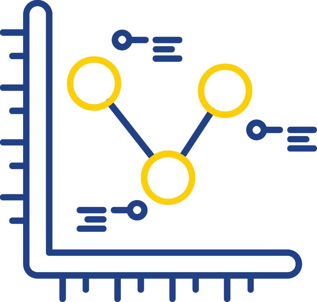 Chart Line Two Color  Icon vector
