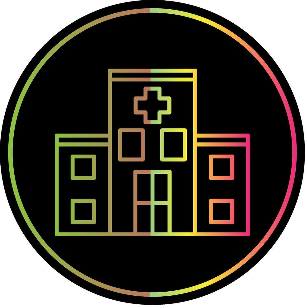 Hospital Line Gradient Due Color Icon vector