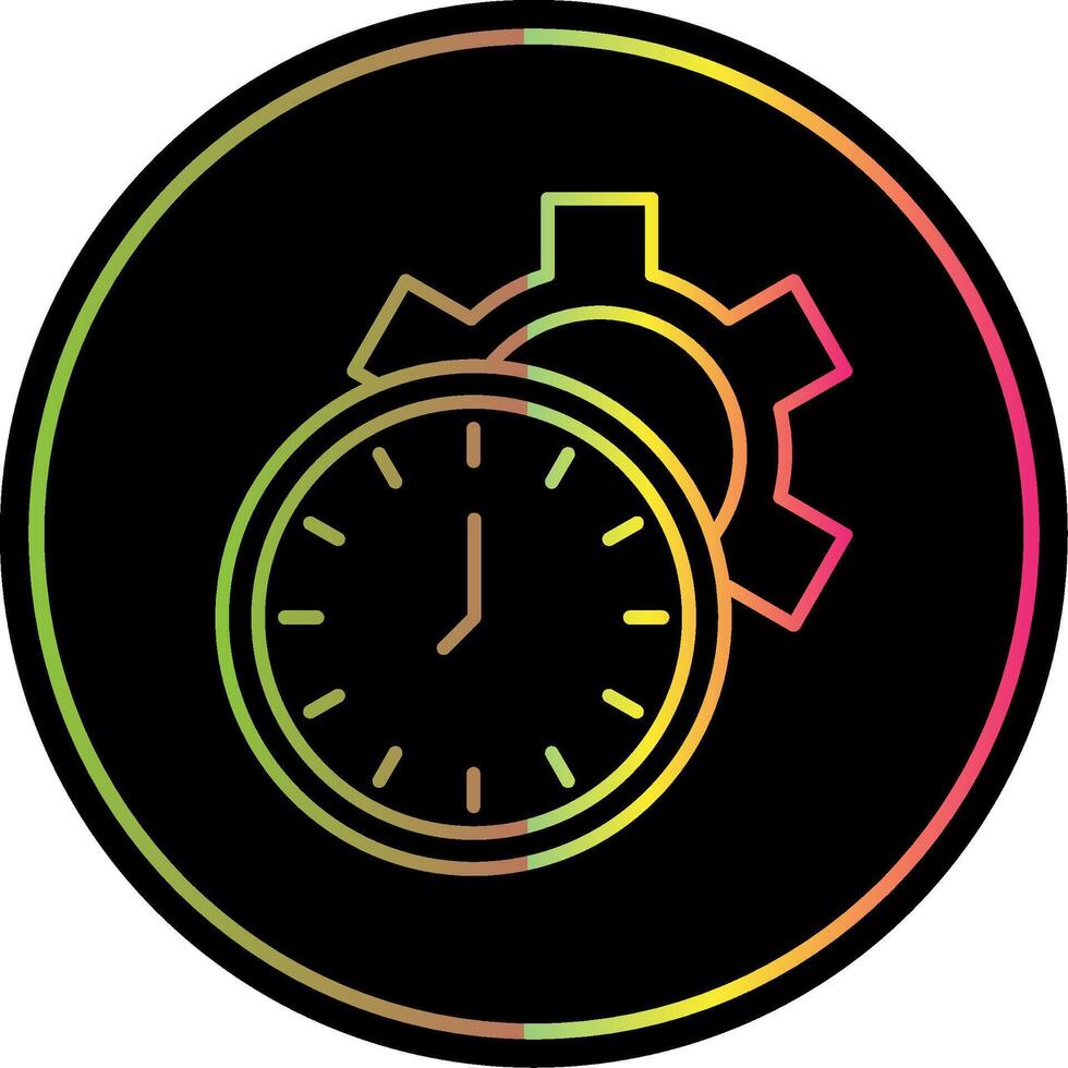 Time Management Line Gradient Due Color Icon vector
