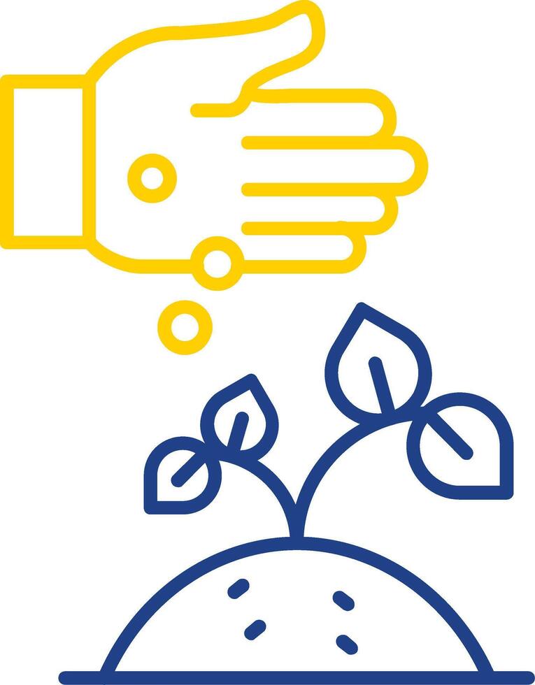 Seeding Line Two Color Icon vector