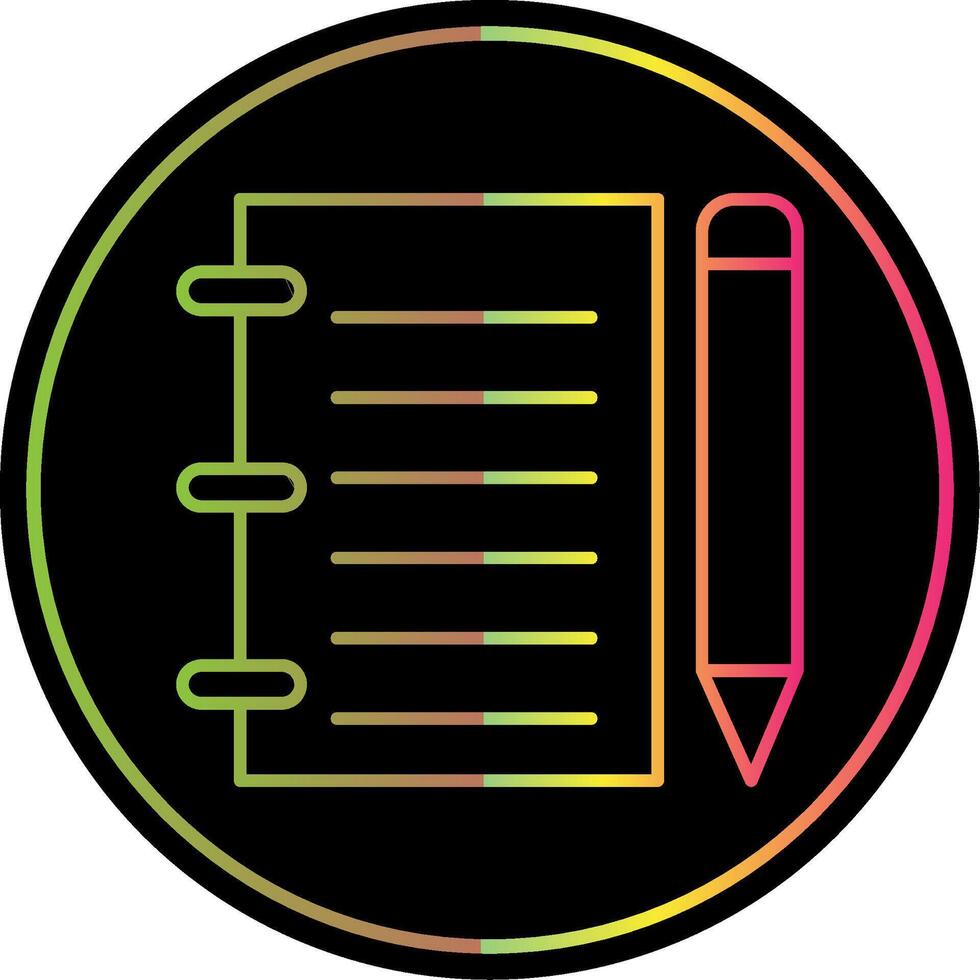 Notebook Line Gradient Due Color Icon vector