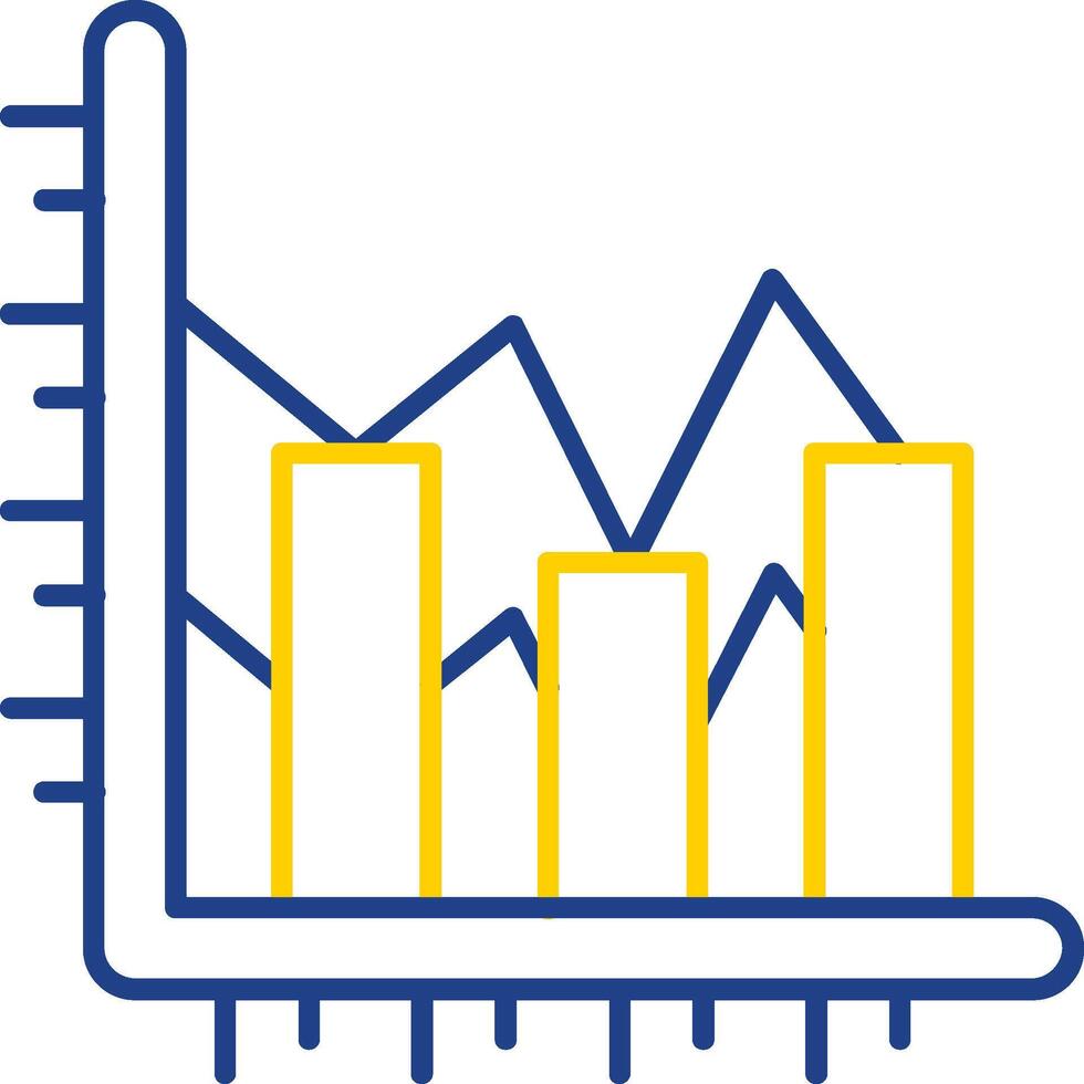 Bar chart Line Two Color  Icon vector
