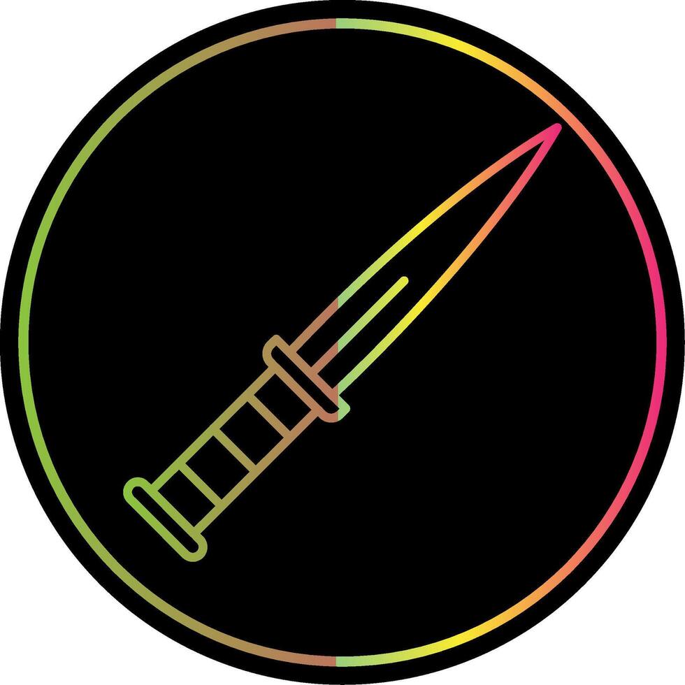 Dagger Line Gradient Due Color Icon vector