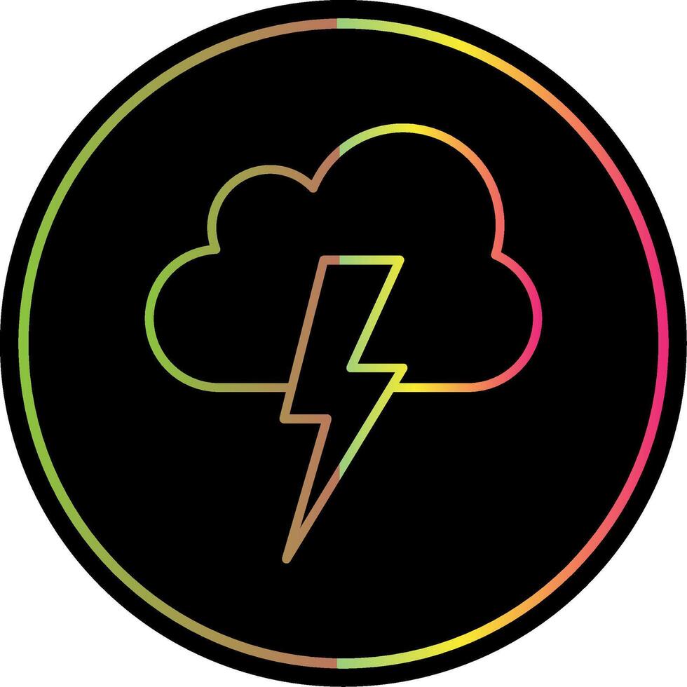 Lightning Line Gradient Due Color Icon vector