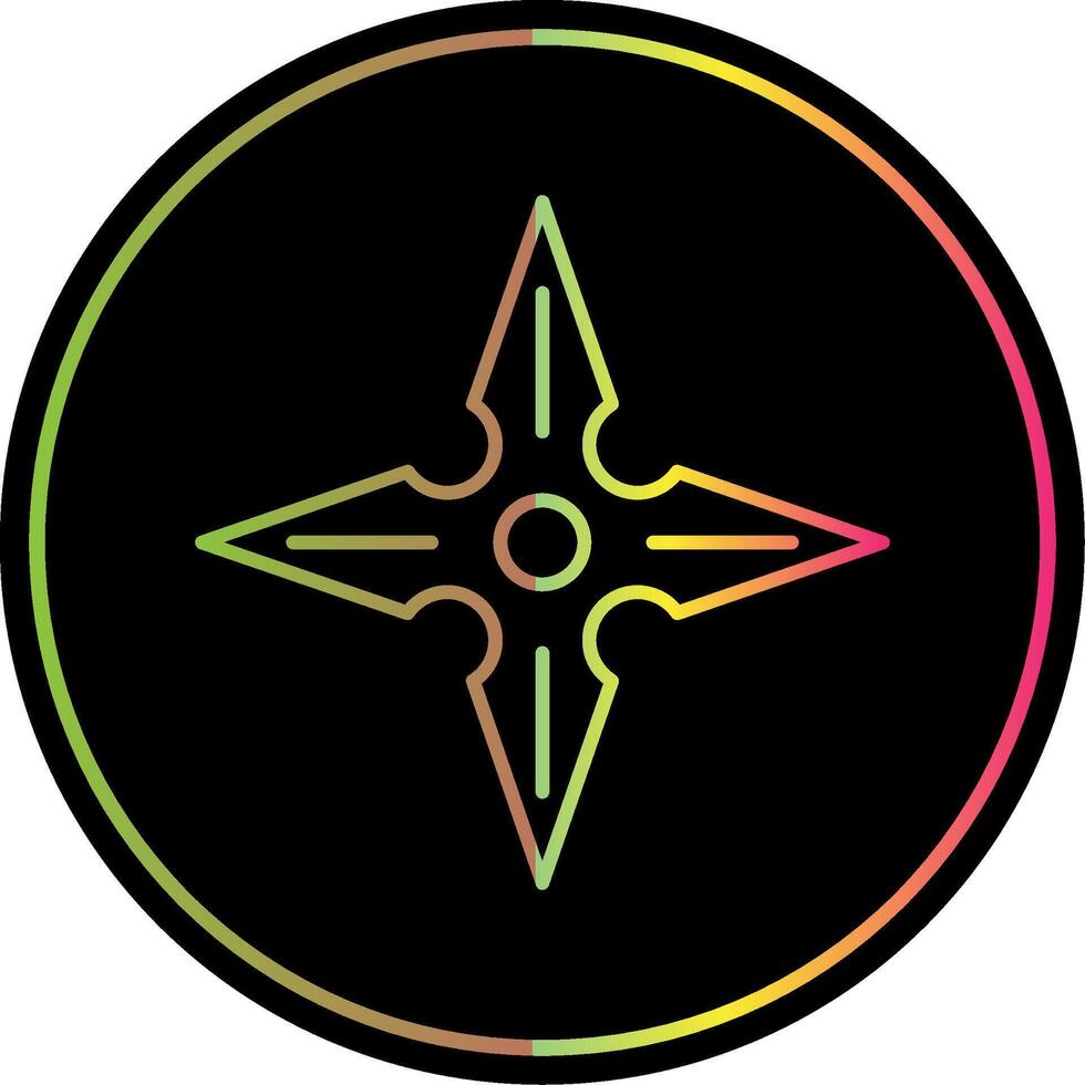 Shuriken Line Gradient Due Color Icon vector