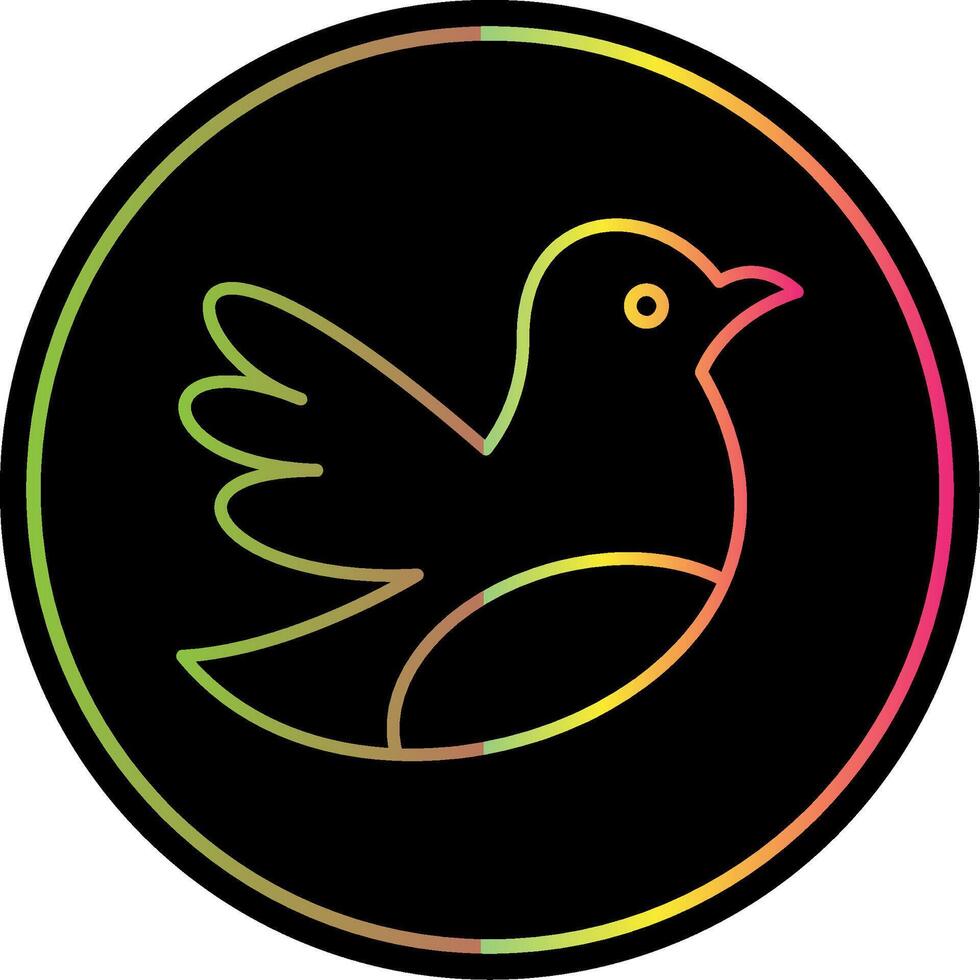 Bird Line Gradient Due Color Icon vector