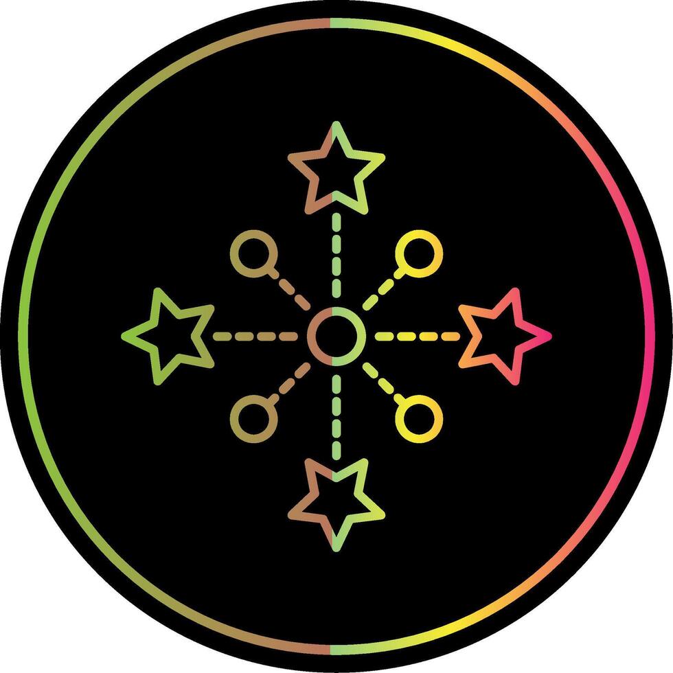 Fireworks Line Gradient Due Color Icon vector