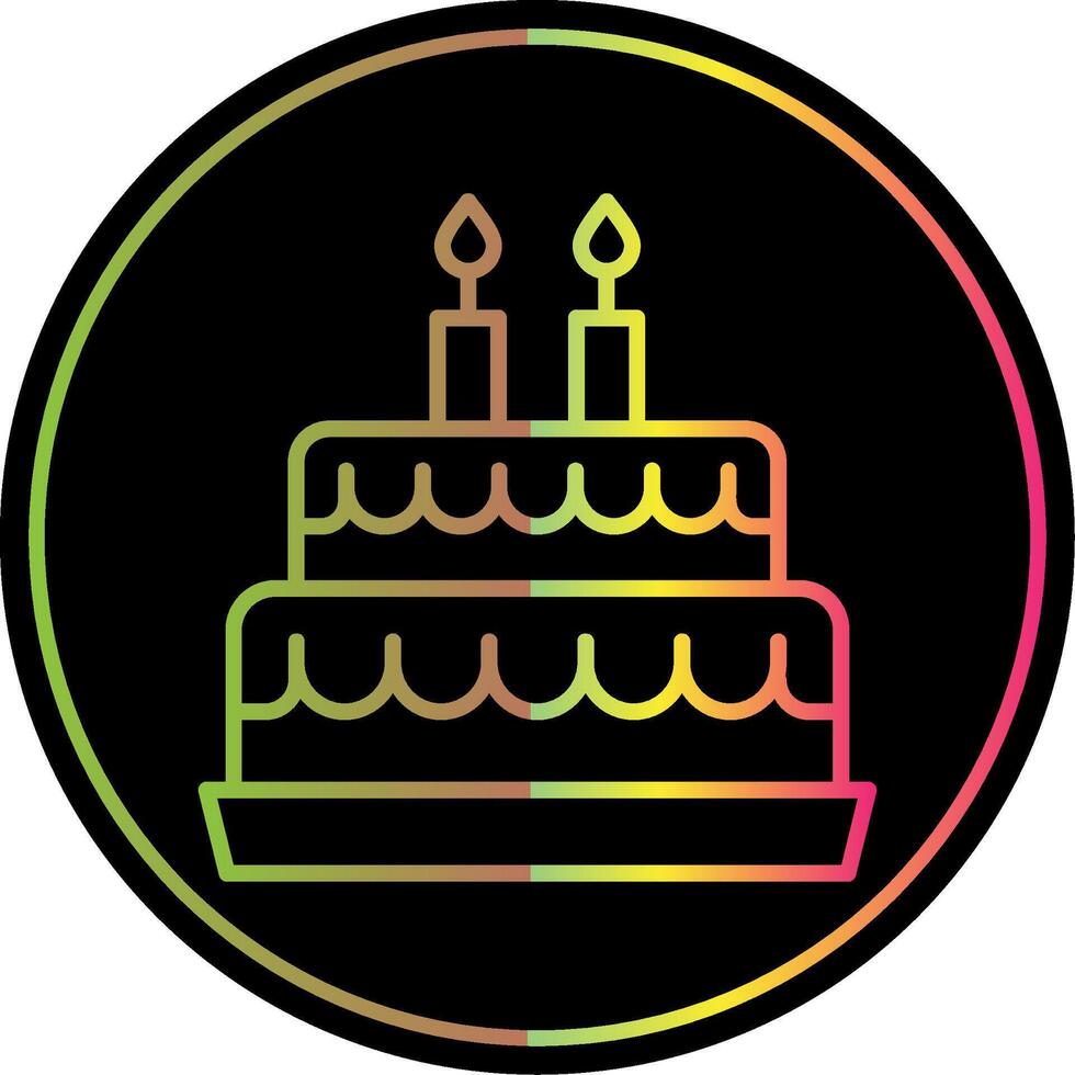 Cake Line Gradient Due Color Icon vector