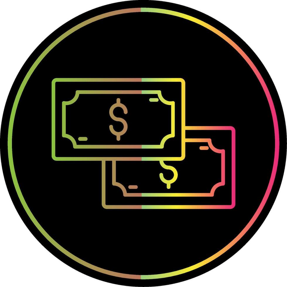 Cash Line Gradient Due Color Icon vector