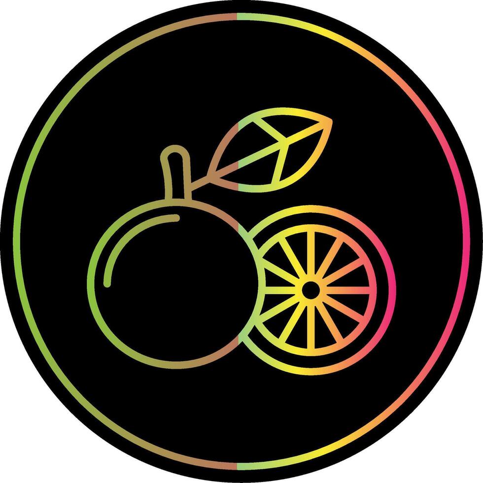 Grapefruit Line Gradient Due Color Icon vector