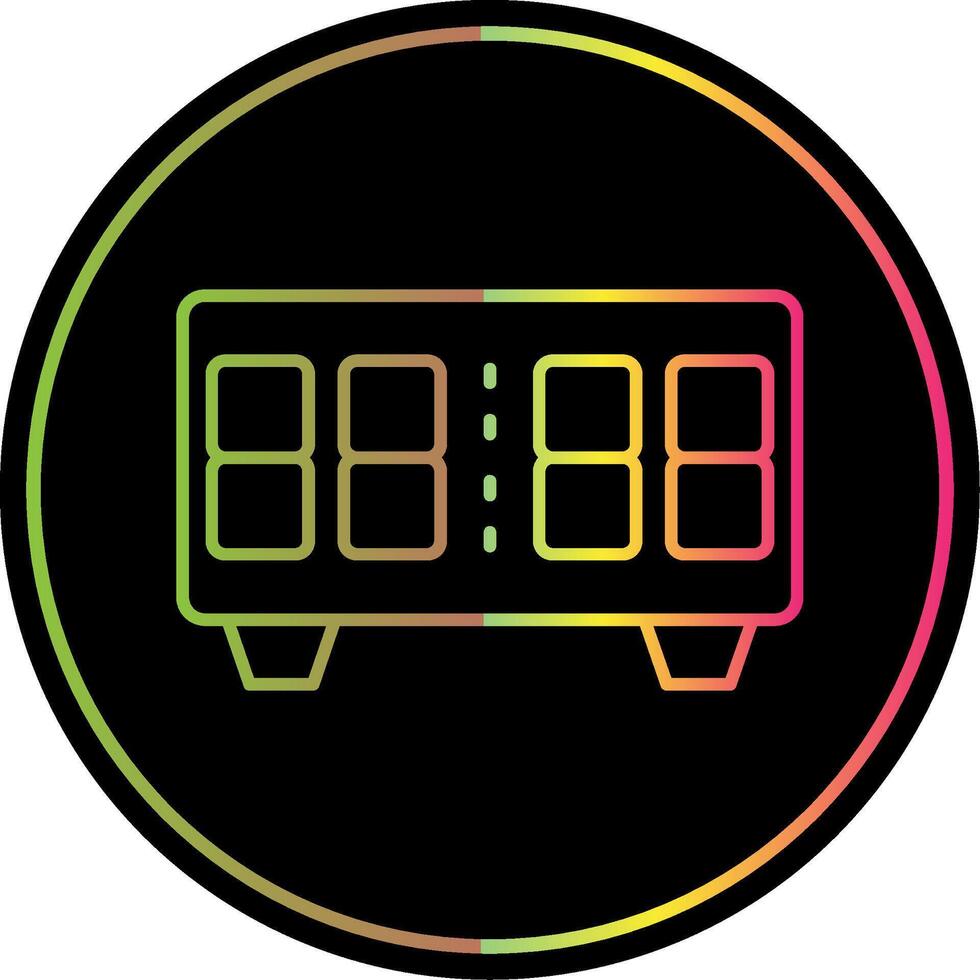 Digital Clock Line Gradient Due Color Icon vector