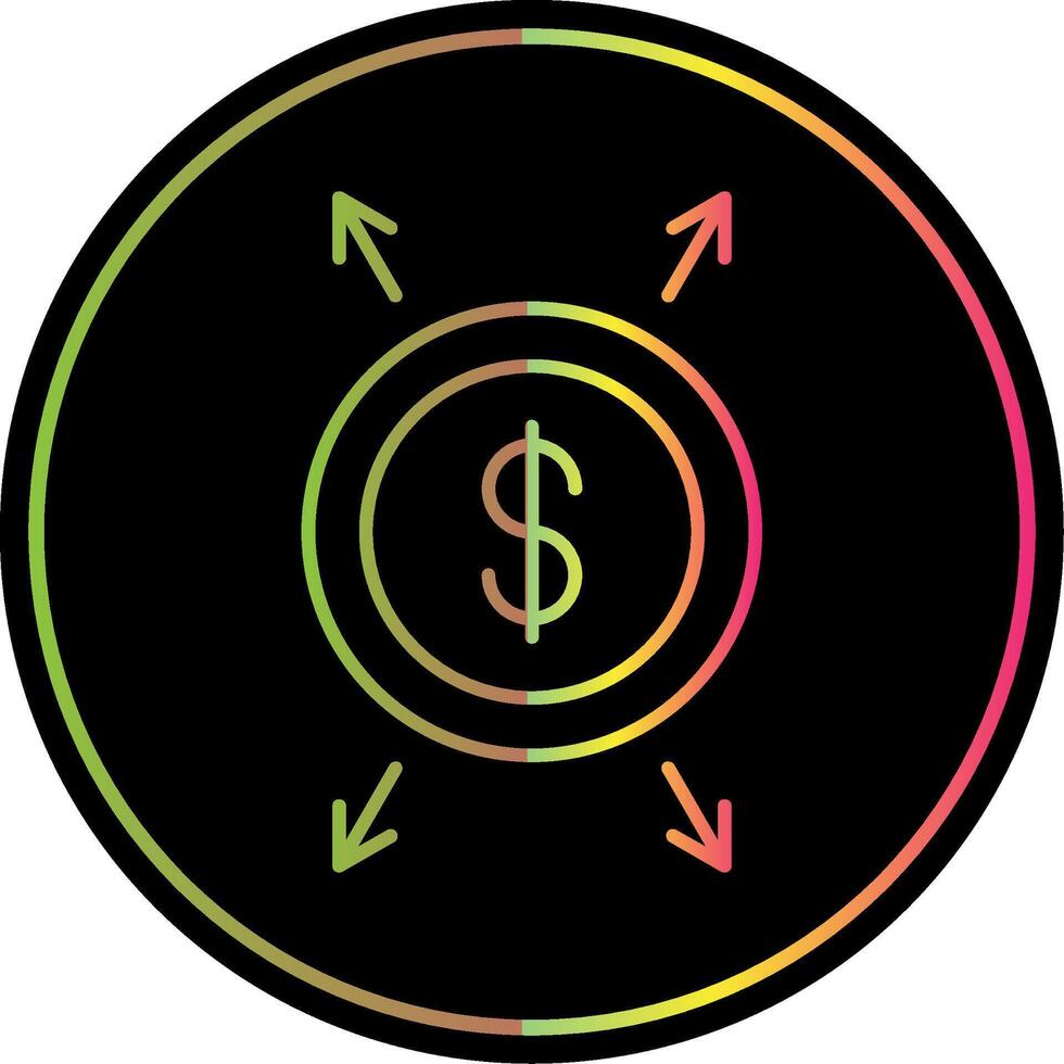 Dollar Line Gradient Due Color Icon vector