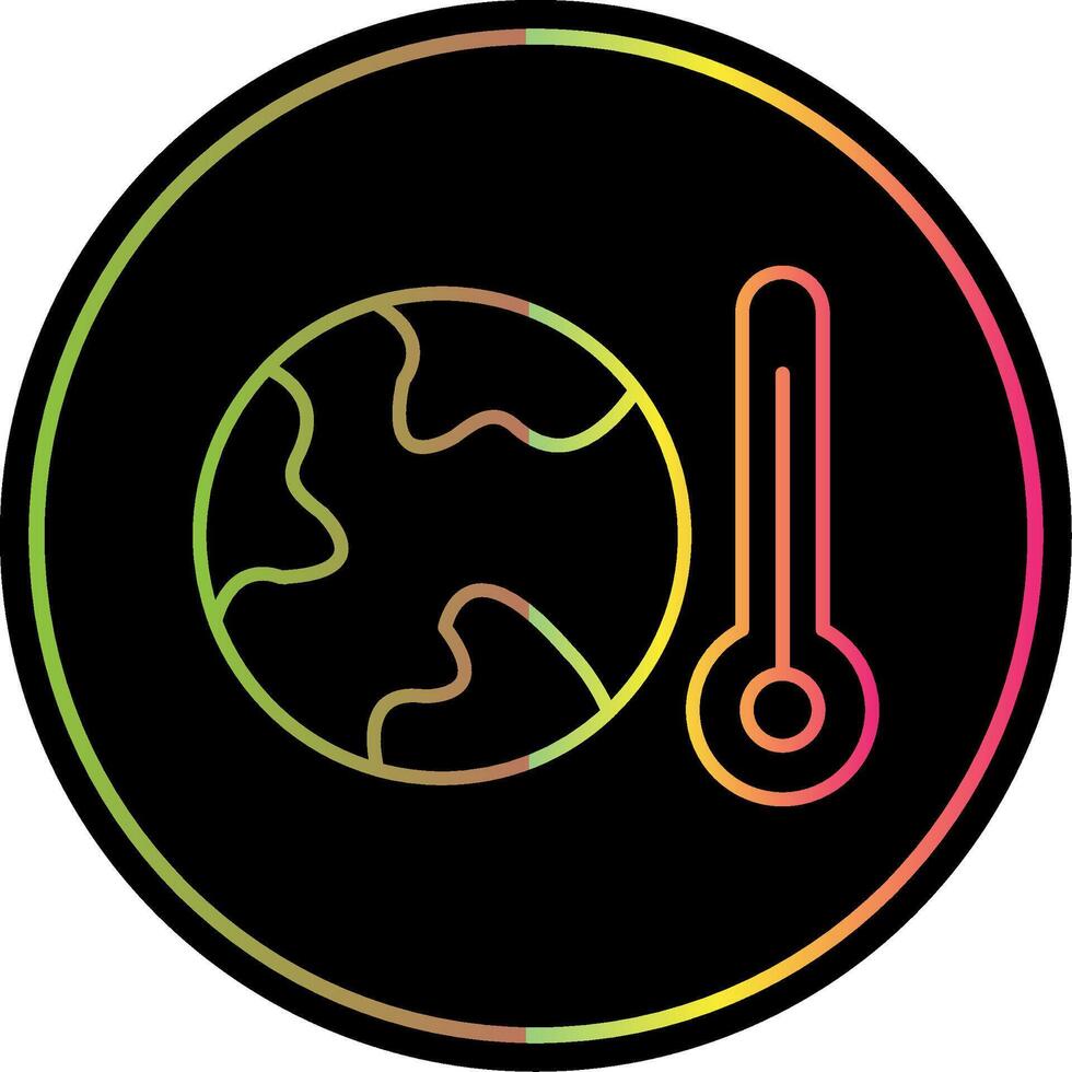 Global Warming Line Gradient Due Color Icon vector
