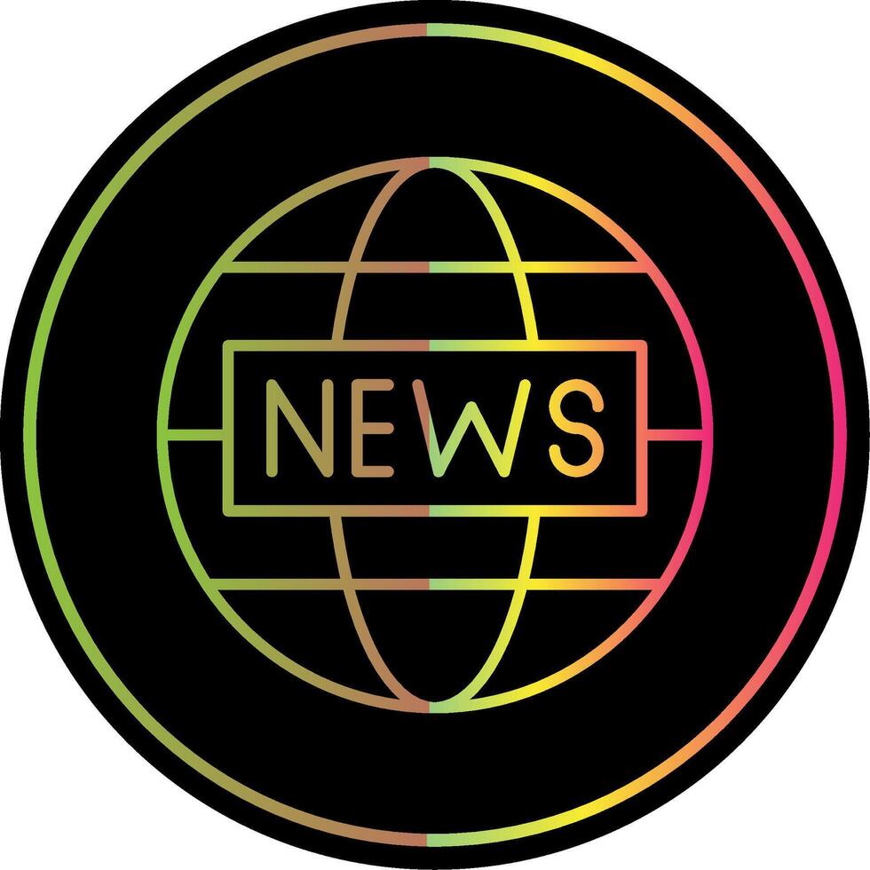 News Report Line Gradient Due Color Icon vector