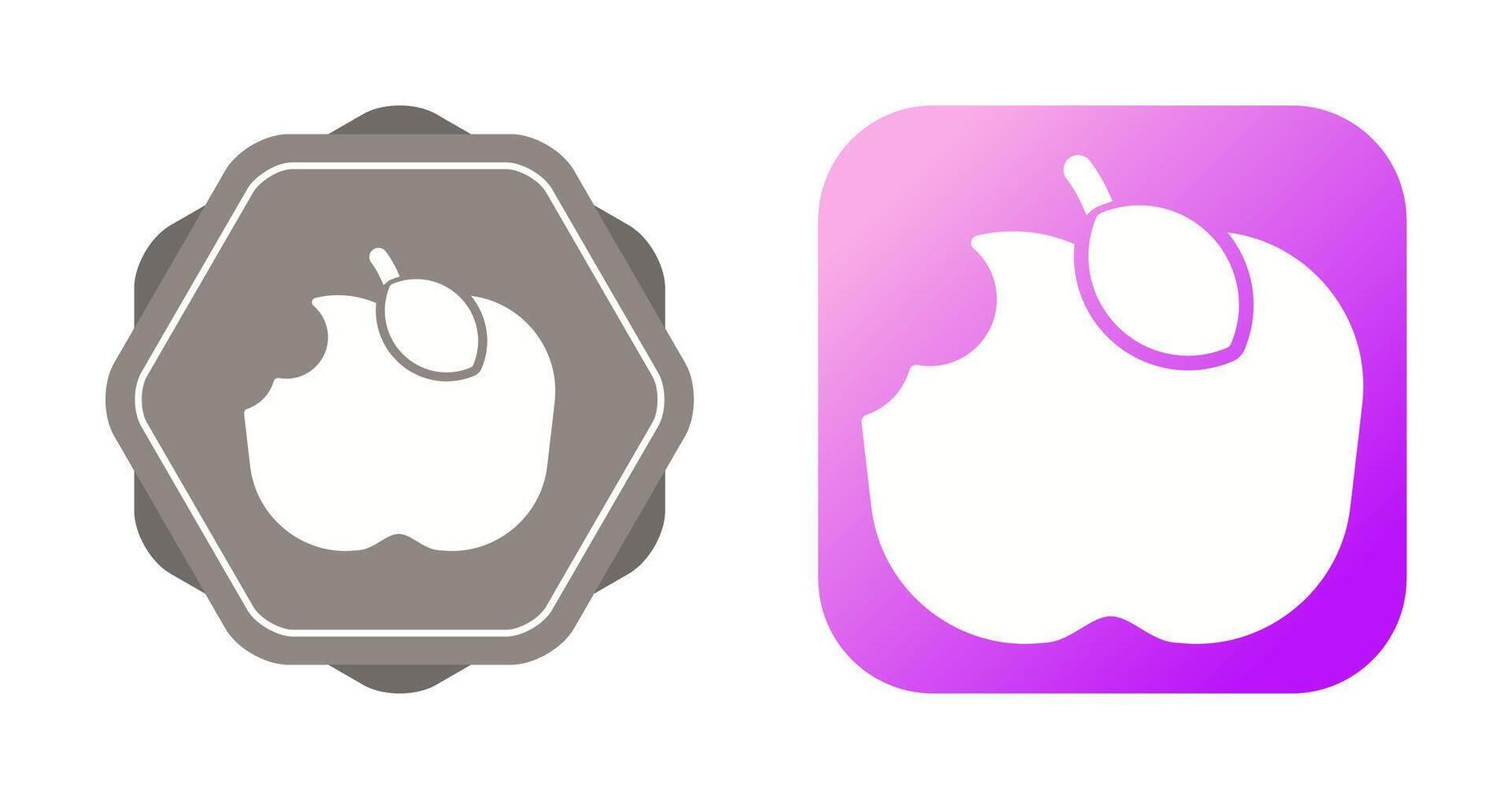 Apple Eaten Vector Icon