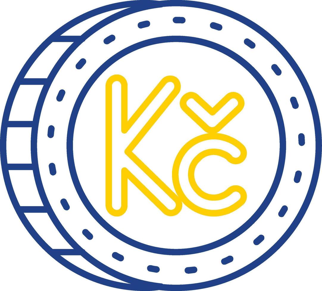 Koruna Line Two Color  Icon vector