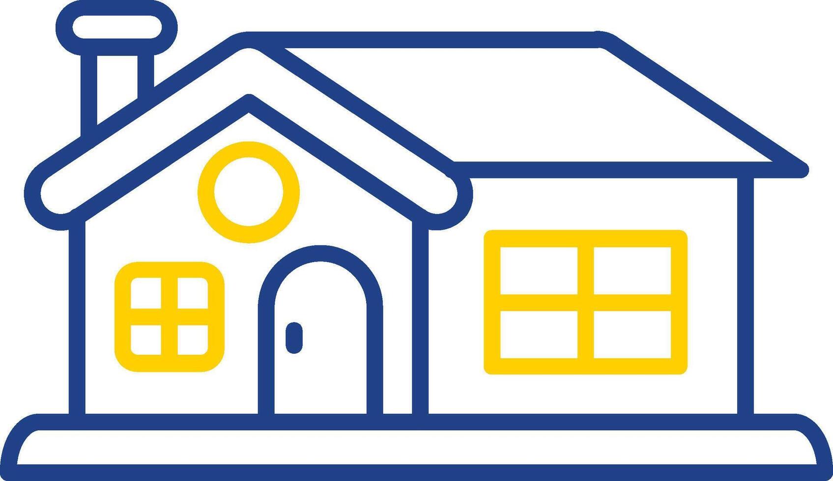 House Line Two Color  Icon vector