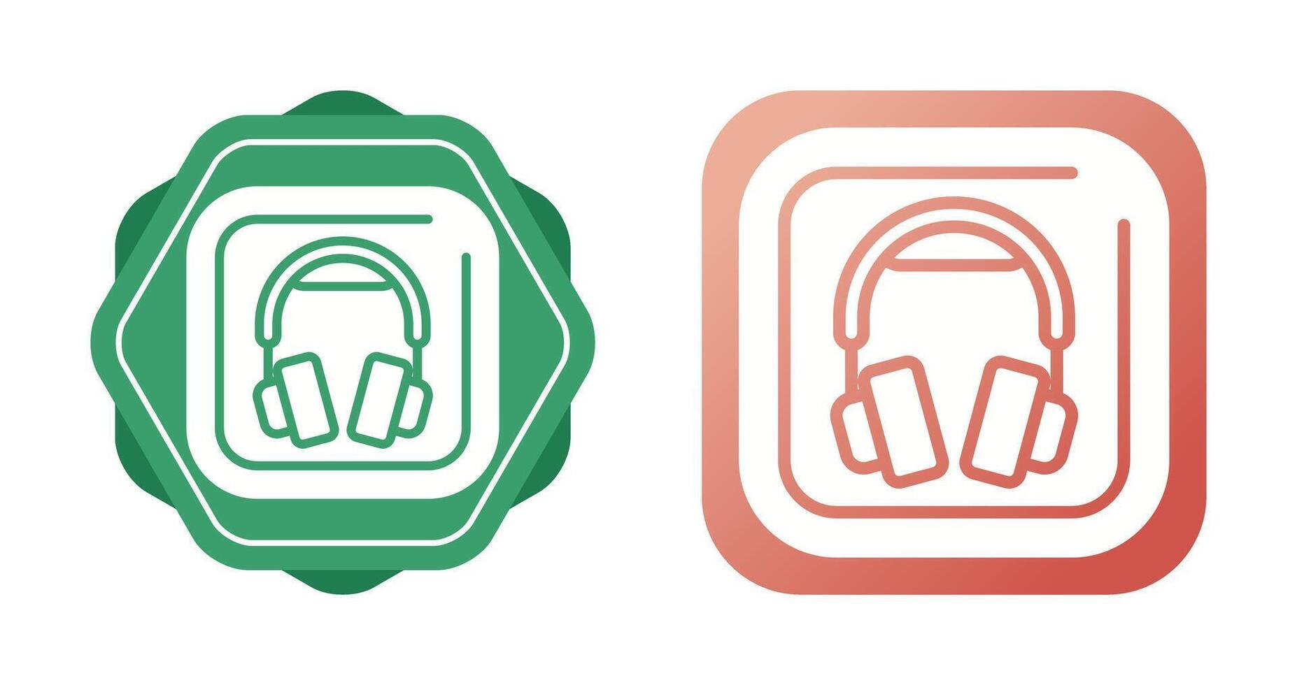 Headphones Square Vector Icon