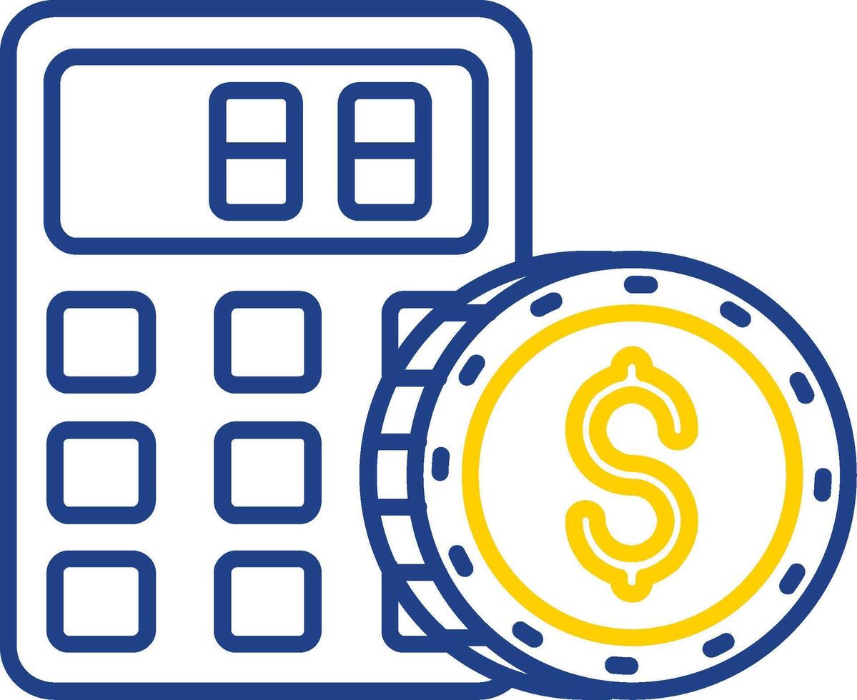 Calculator Line Two Color Icon vector
