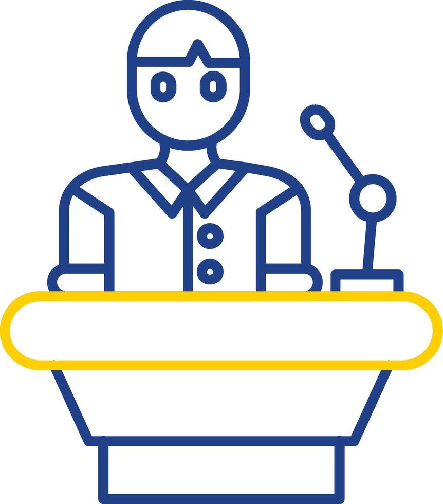 Lecturer Line Two Color Icon vector