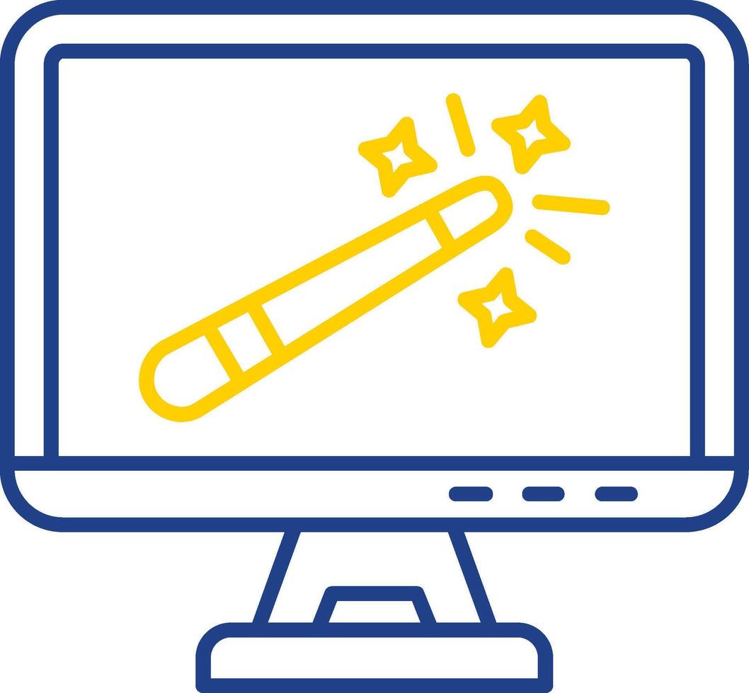 Magic wand Line Two Color  Icon vector