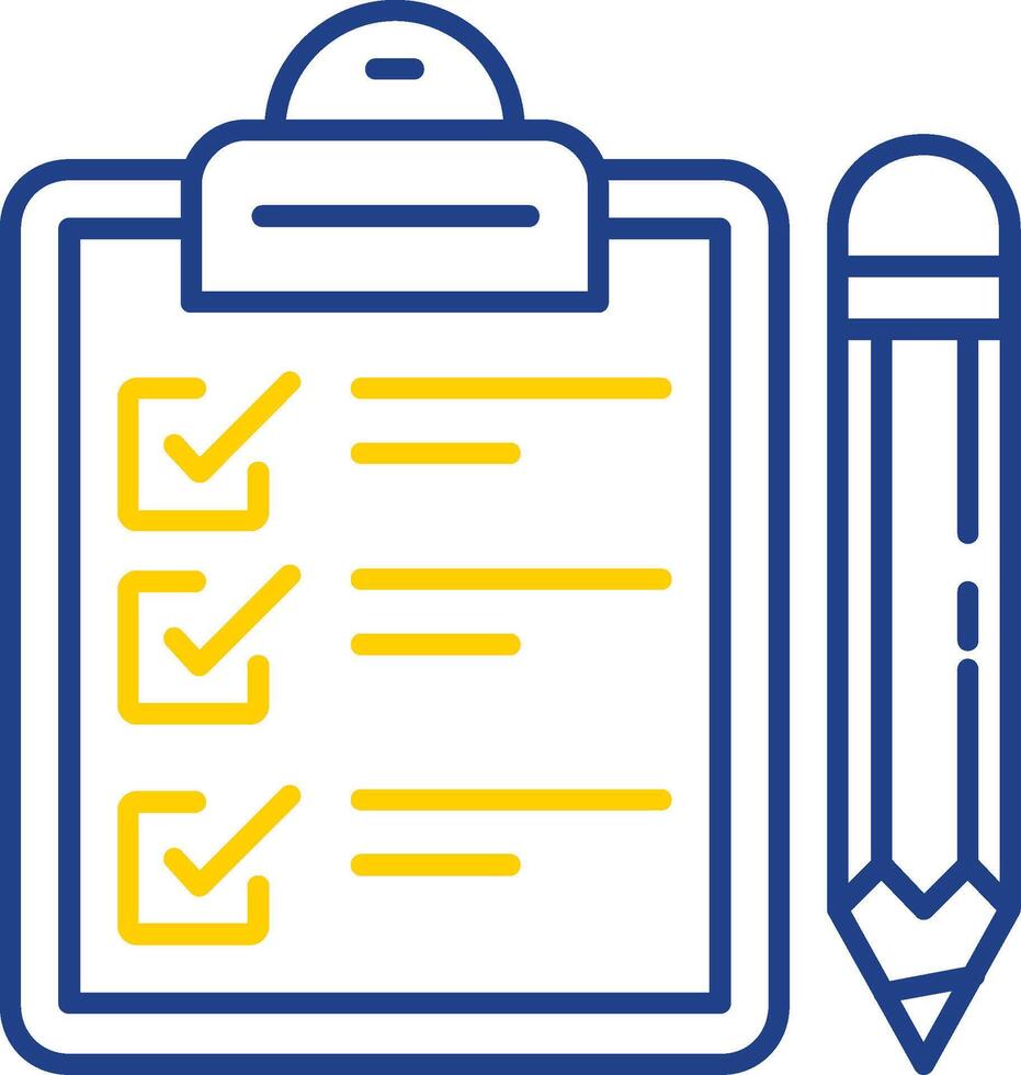 Exam Line Two Color  Icon vector