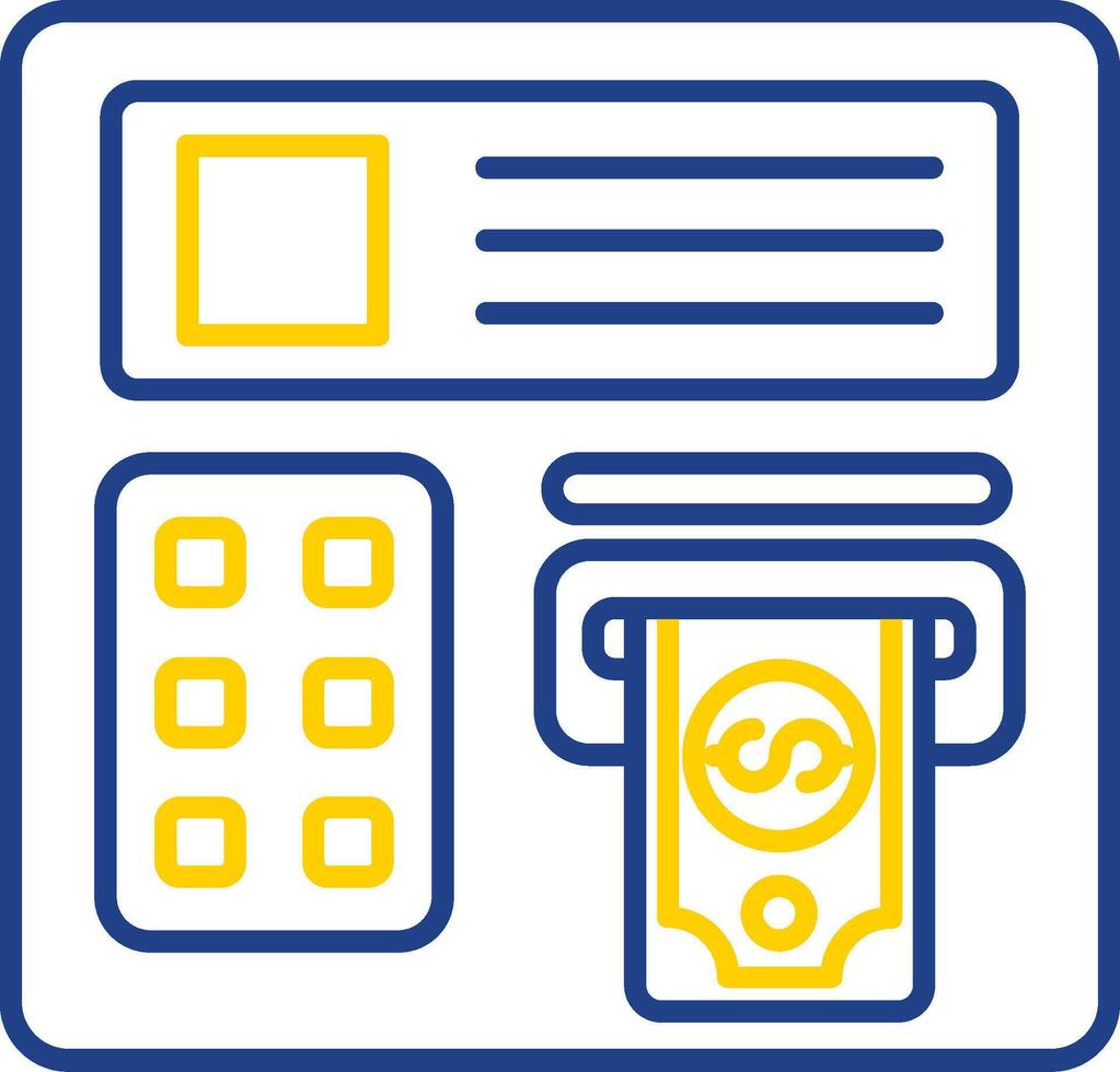 Atm machine Line Two Color Icon vector