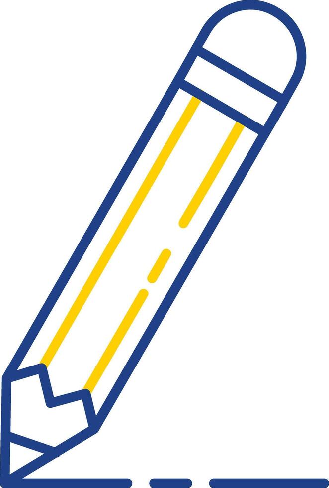 Pencil Line Two Color  Icon vector
