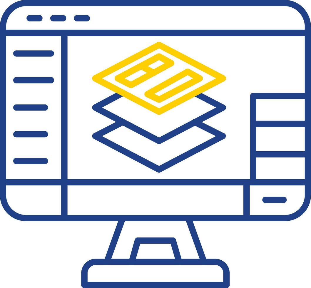 Layers Line Two Color Icon vector