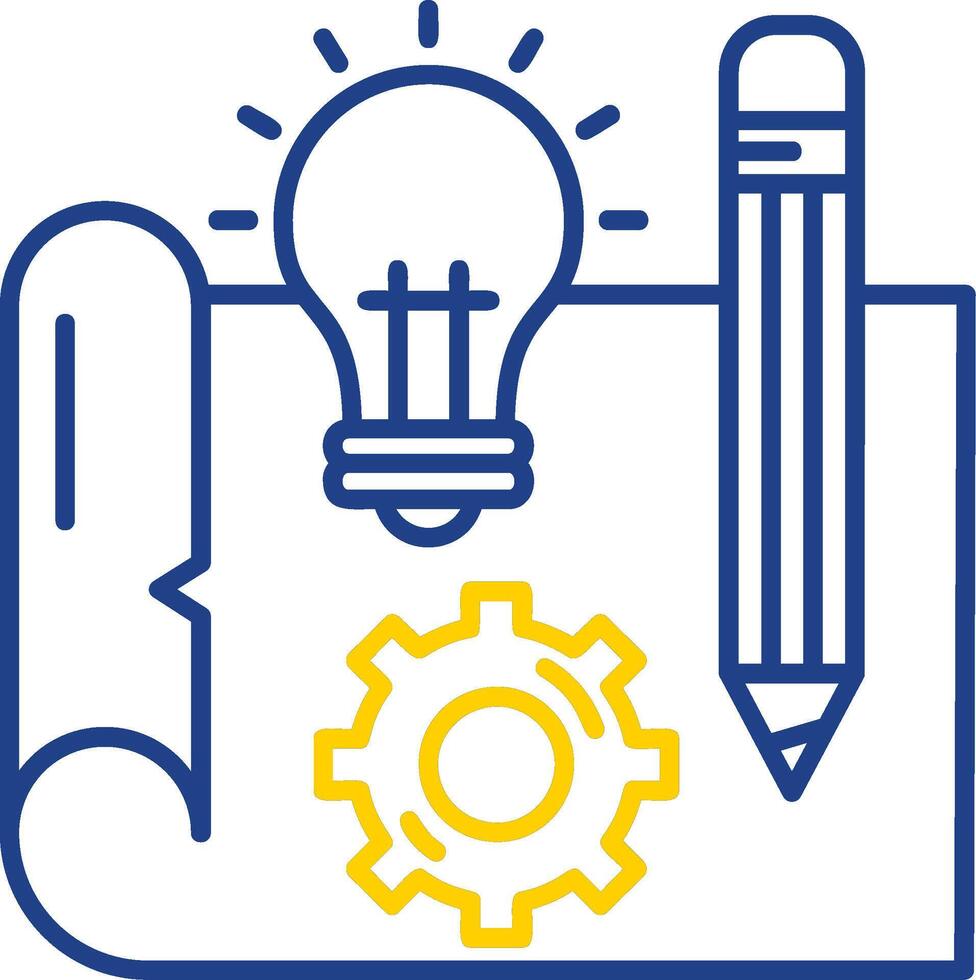Blueprint Line Two Color Icon vector