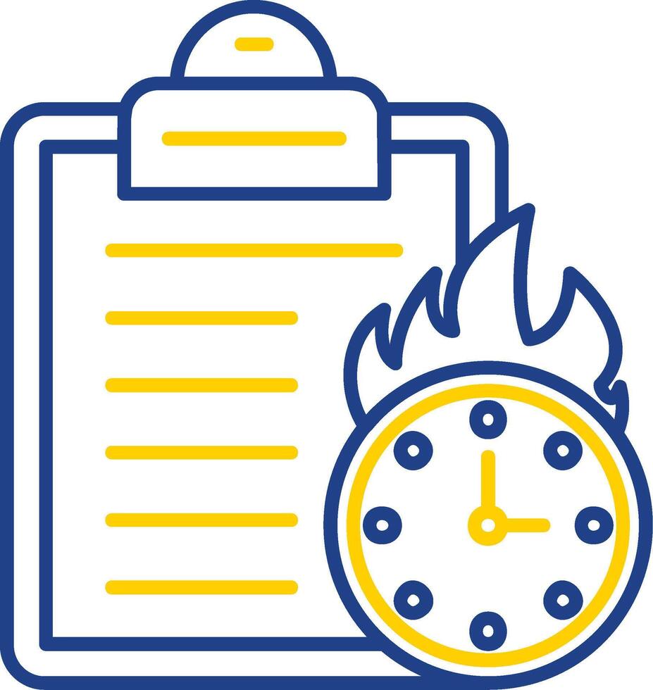 Deadline Line Two Color  Icon vector